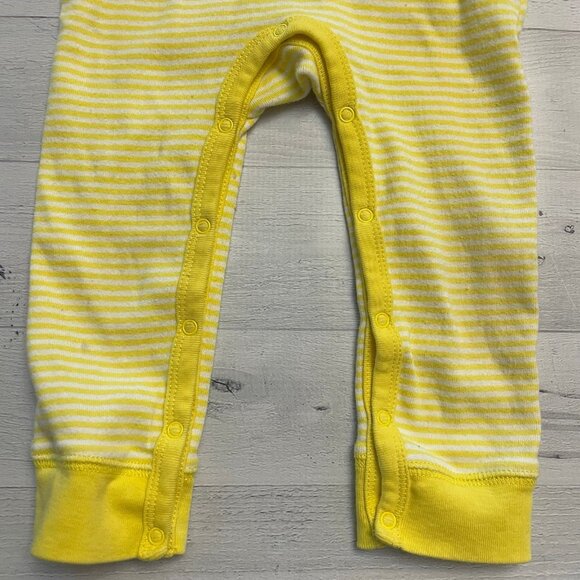 Primary baby yellow striped hooded romper 18/24 months - Picture 2 of 7